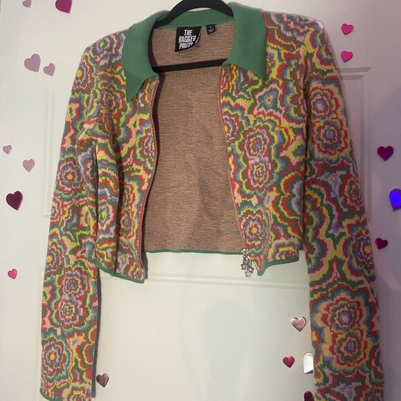 The ragged priest flower hippie cropped zip up - Picture 6 of 10